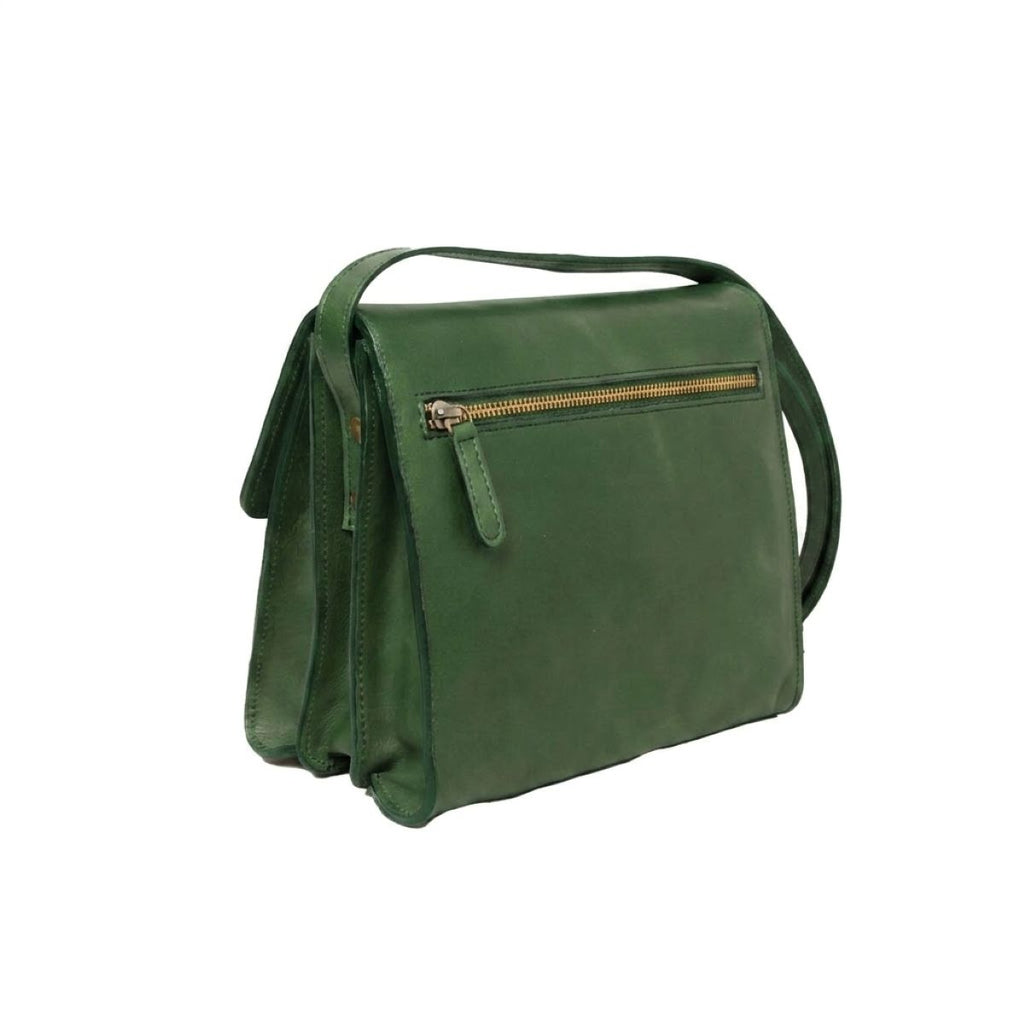 Full grain calfskin shoulder bag - Green-1