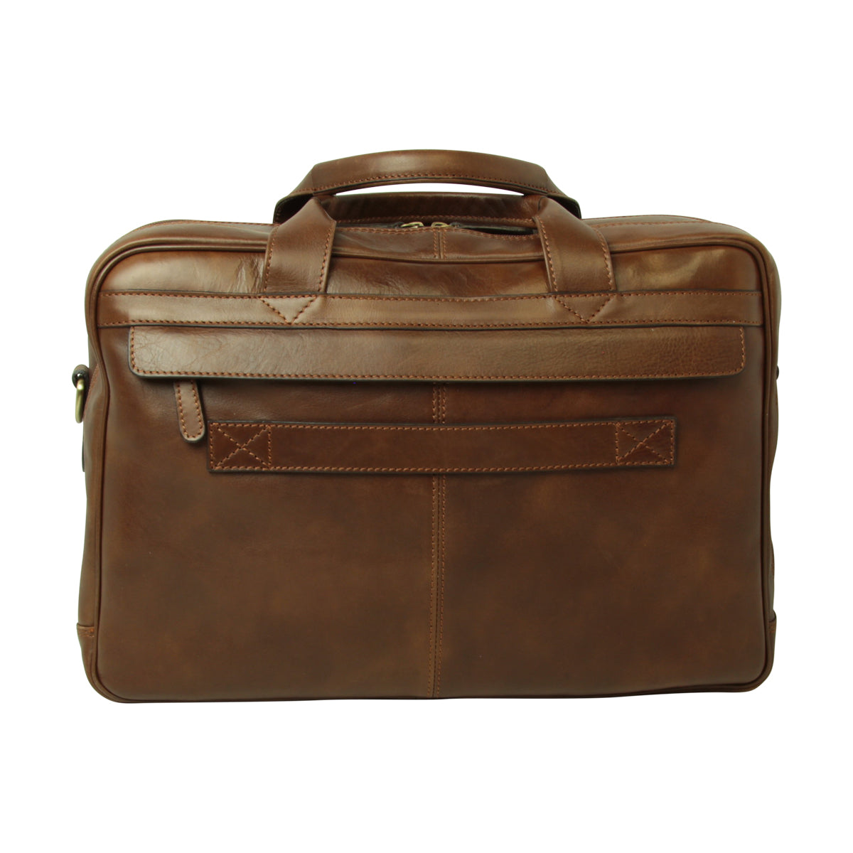 Men’s chestnut leather laptop bag-1