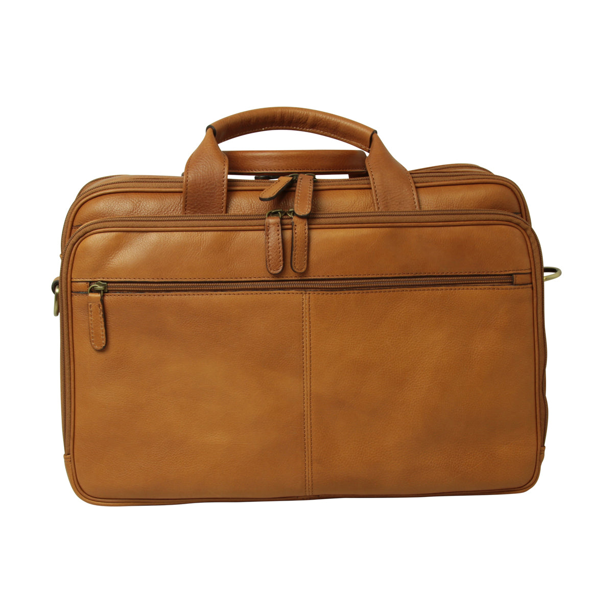 Leather computer briefcase - Brown Colonial-0
