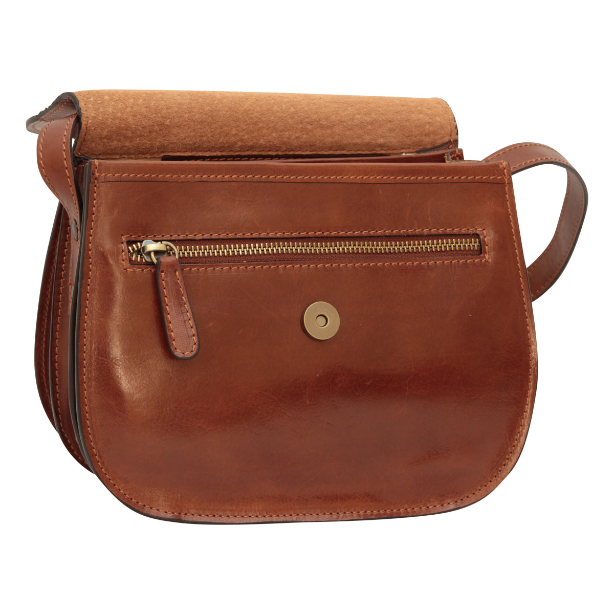 Full grain calfskin shoulder bag - Brown-1