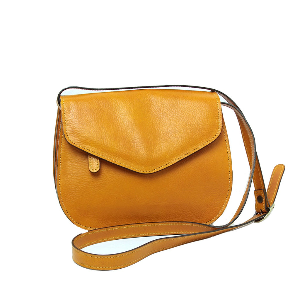 Full grain calfskin shoulder bag-Yellow Ochre-0