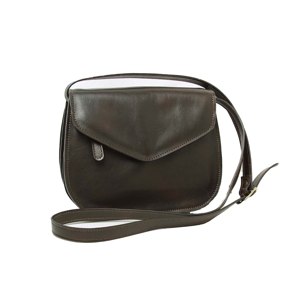 Full grain calfskin shoulder bag-Dark Brown-0