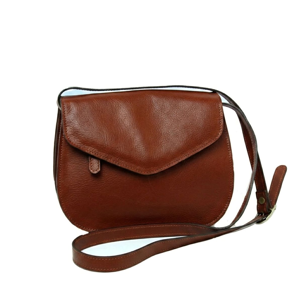Full grain calfskin shoulder bag - Mahogany Brown-0