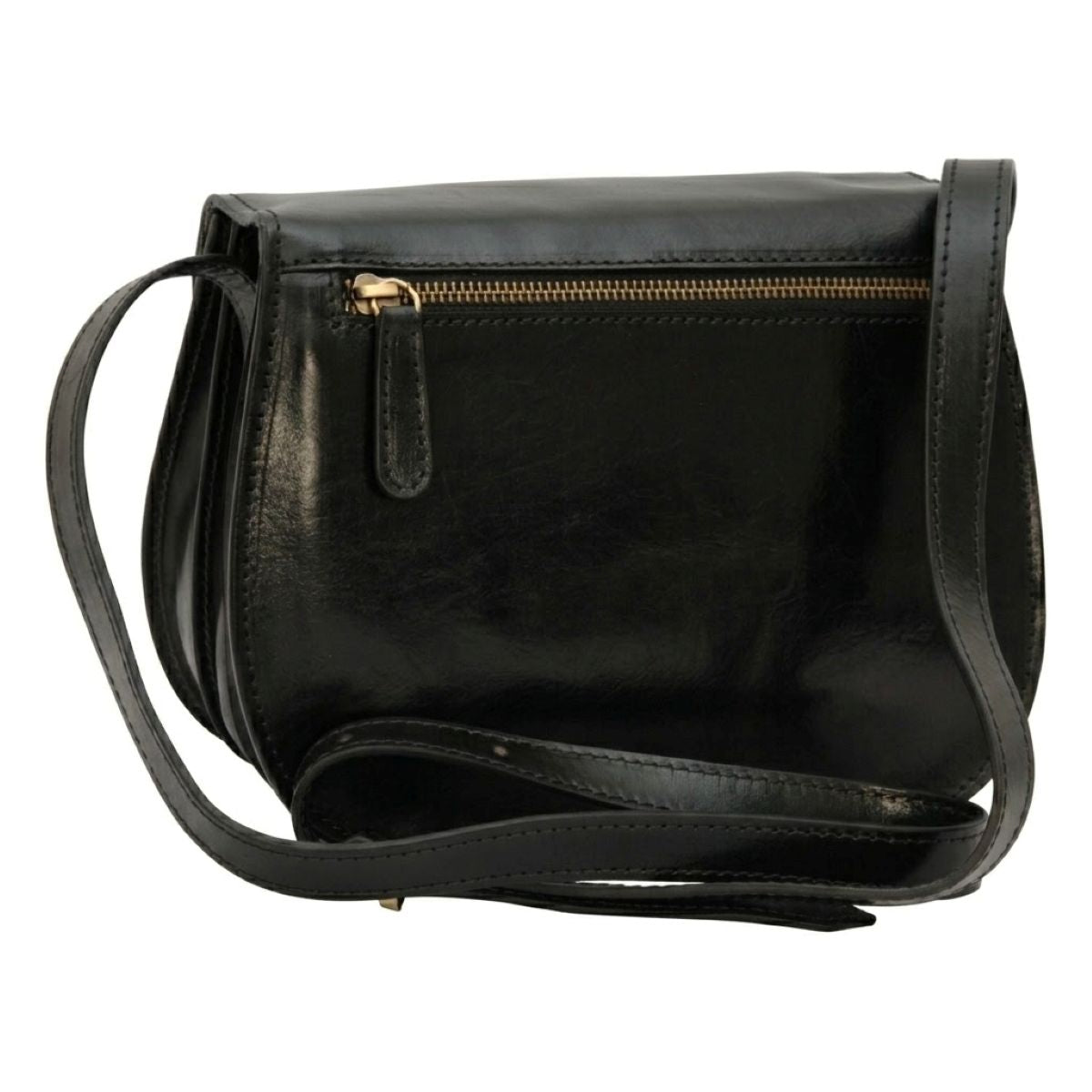 Full grain calfskin shoulder bag - Black-1