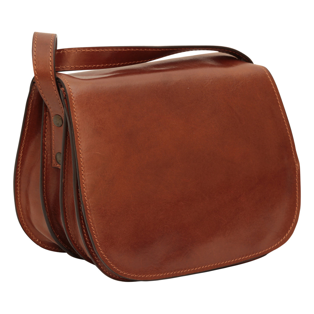 Women's shoulder bag in full grain calfskin - Brown-0