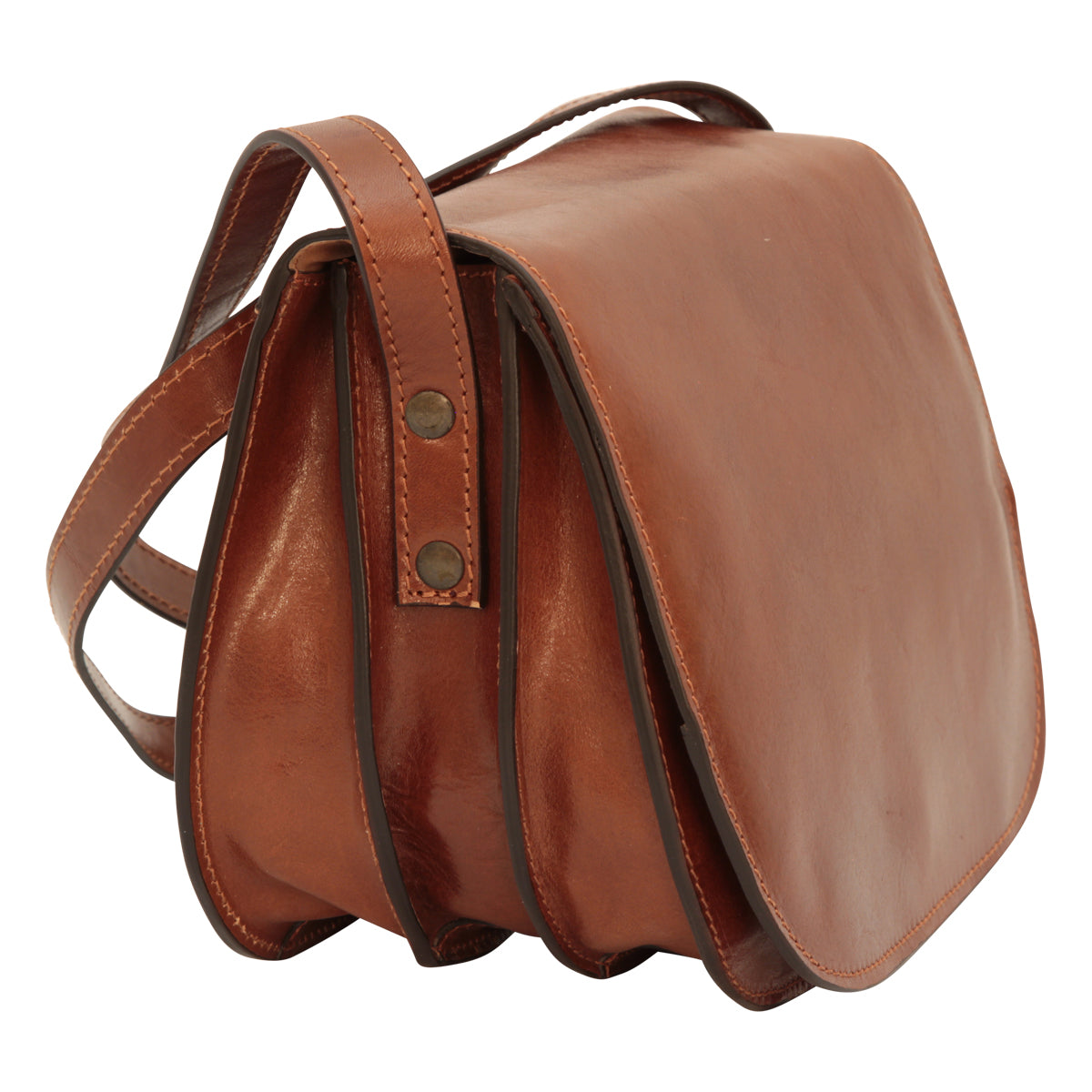 Women's shoulder bag in full grain calfskin - Brown-1