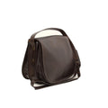 Women's shoulder bag in full grain calfskin-Dark brown-1
