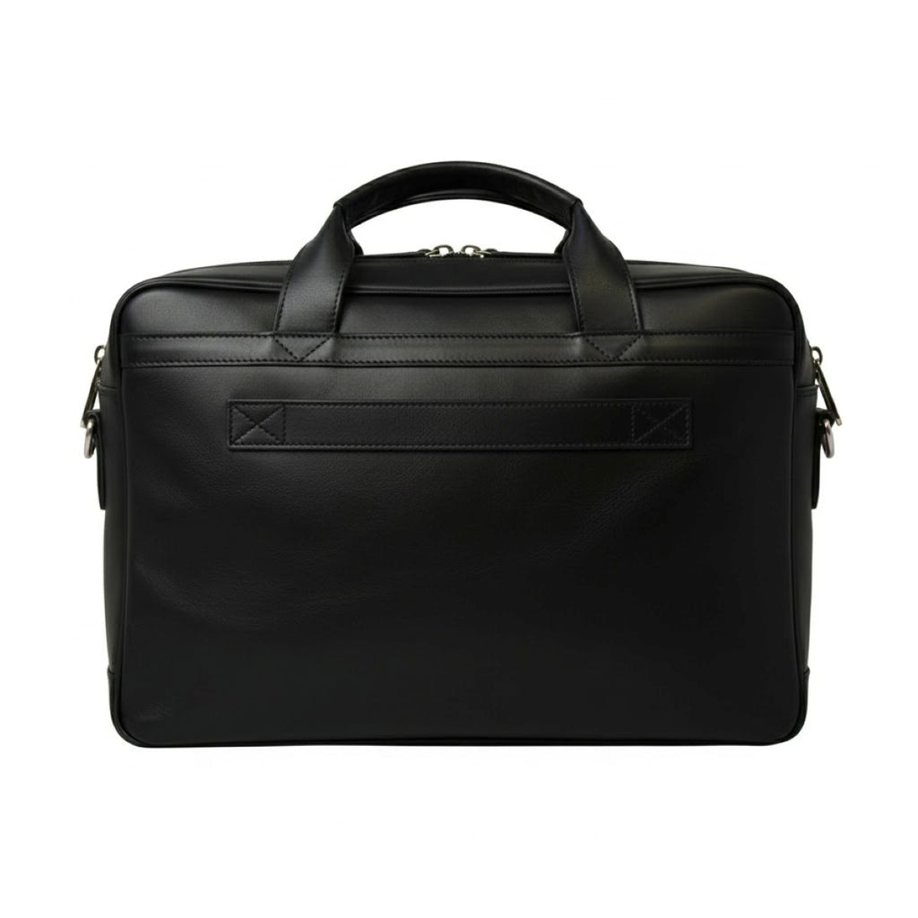 Esclusiva II Leather Laptop Briefcase - Black-1