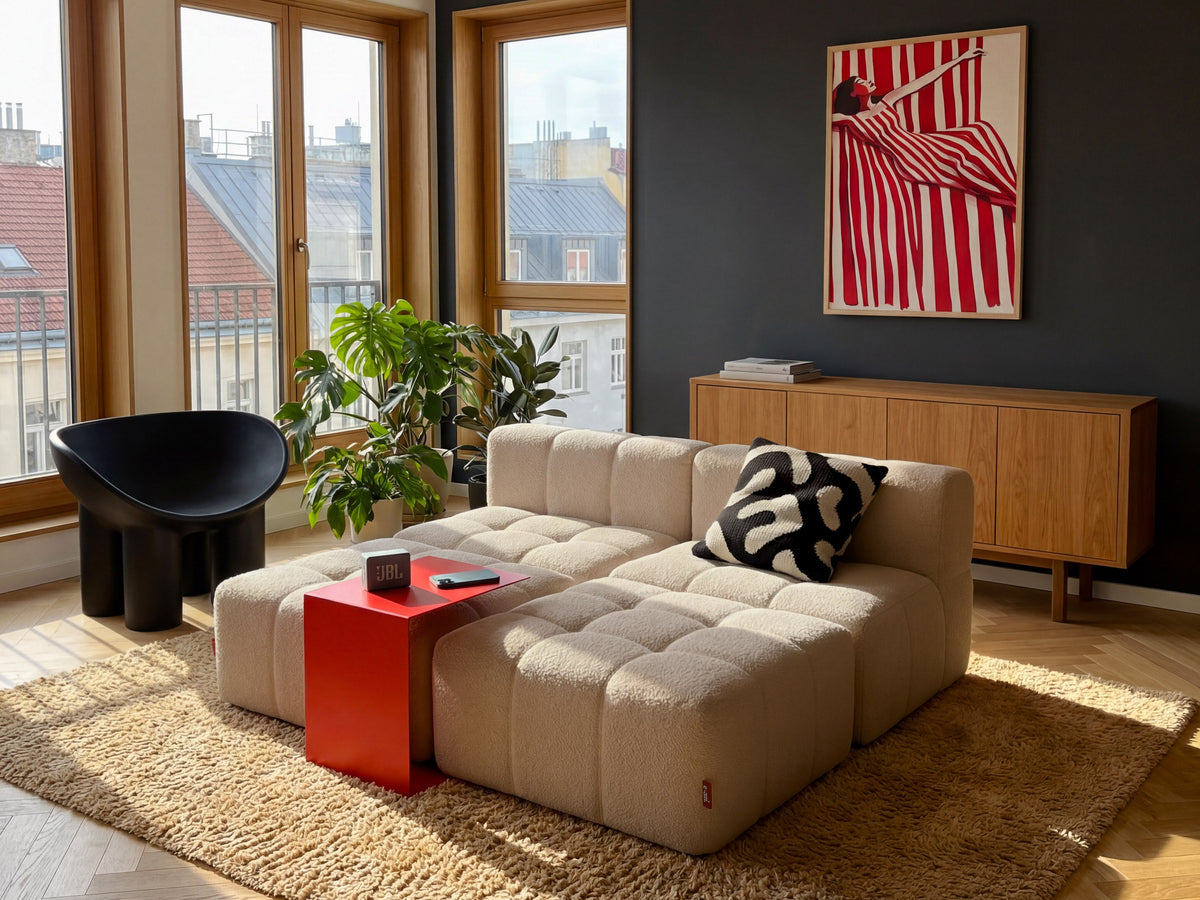 6 Teiliges Modulares Sofa – Beige-4