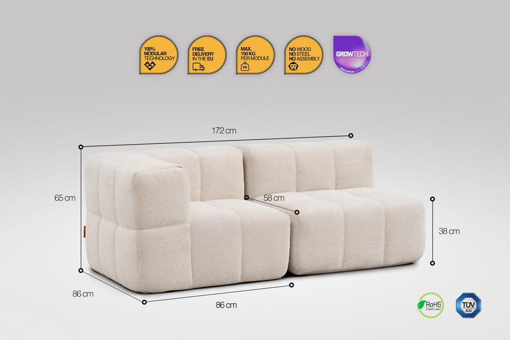 2 Teiliges Modulares Sofa – Beige-2
