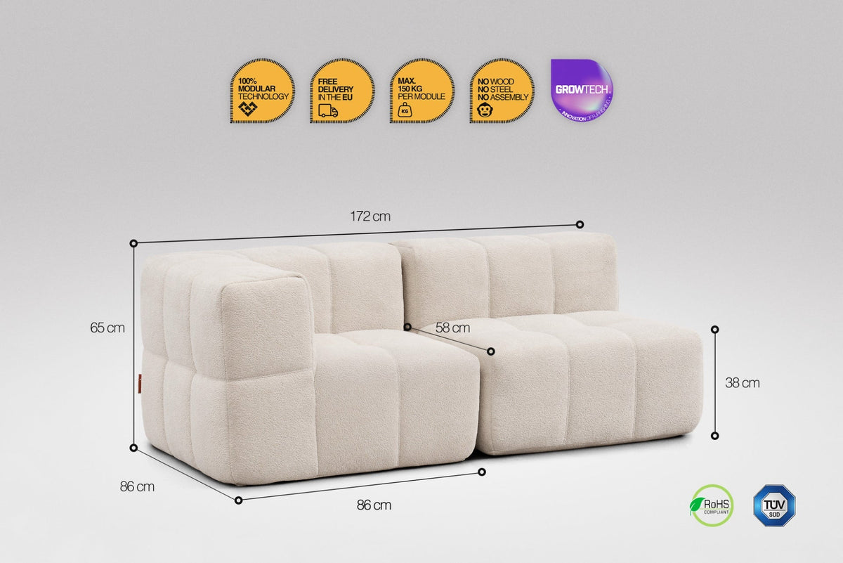 2 Teiliges Modulares Sofa – Beige-2