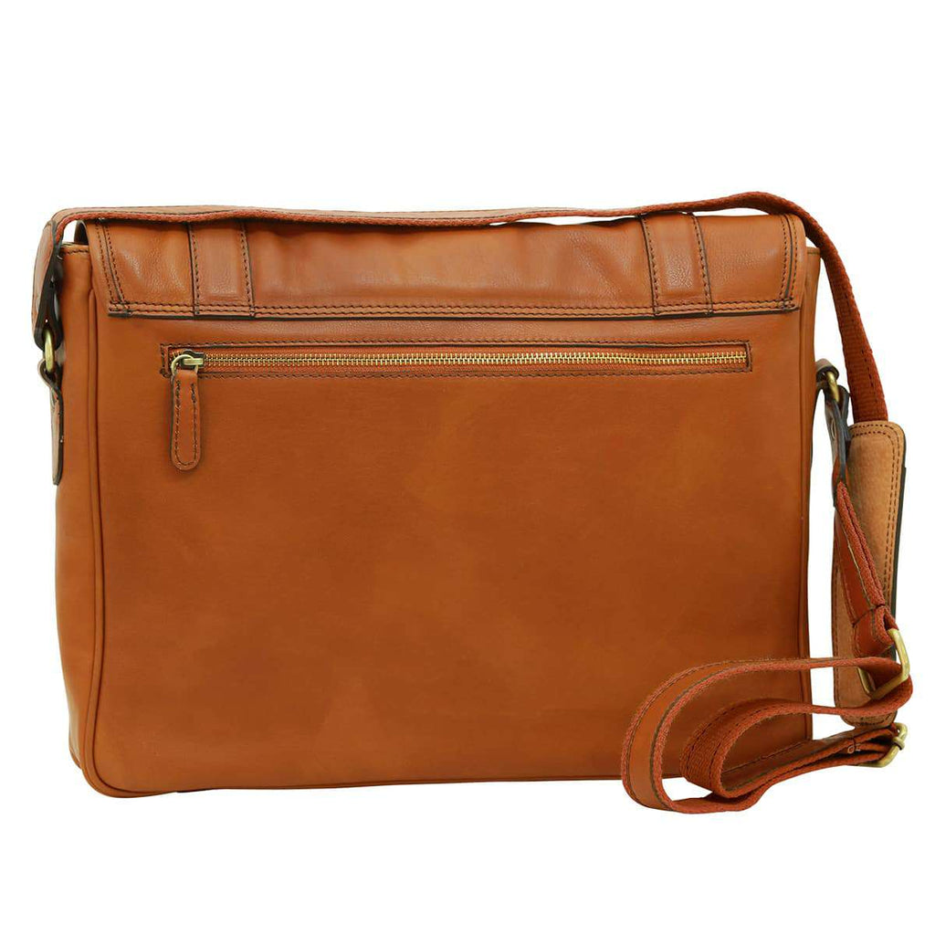 Soft Calfskin Leather Messenger Bag - Colonial Brown-1