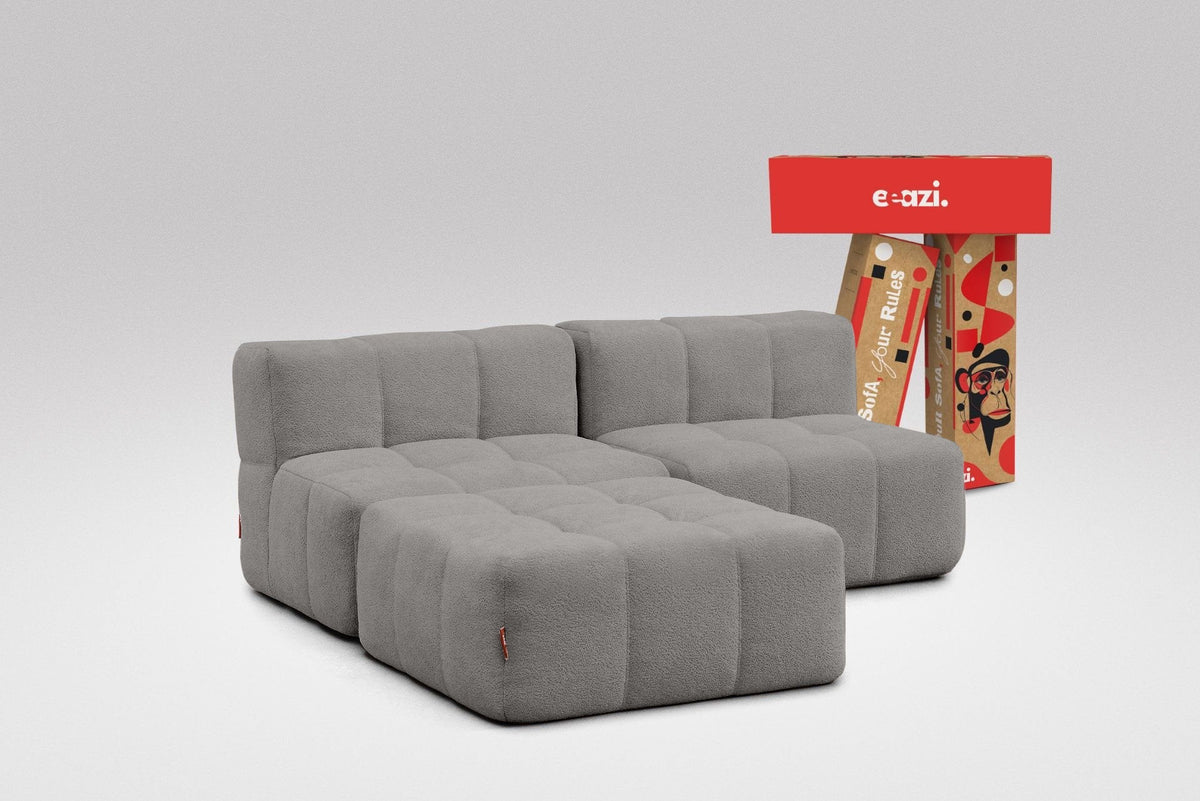 3 Teiliges Modulares Sofa – Grau-0