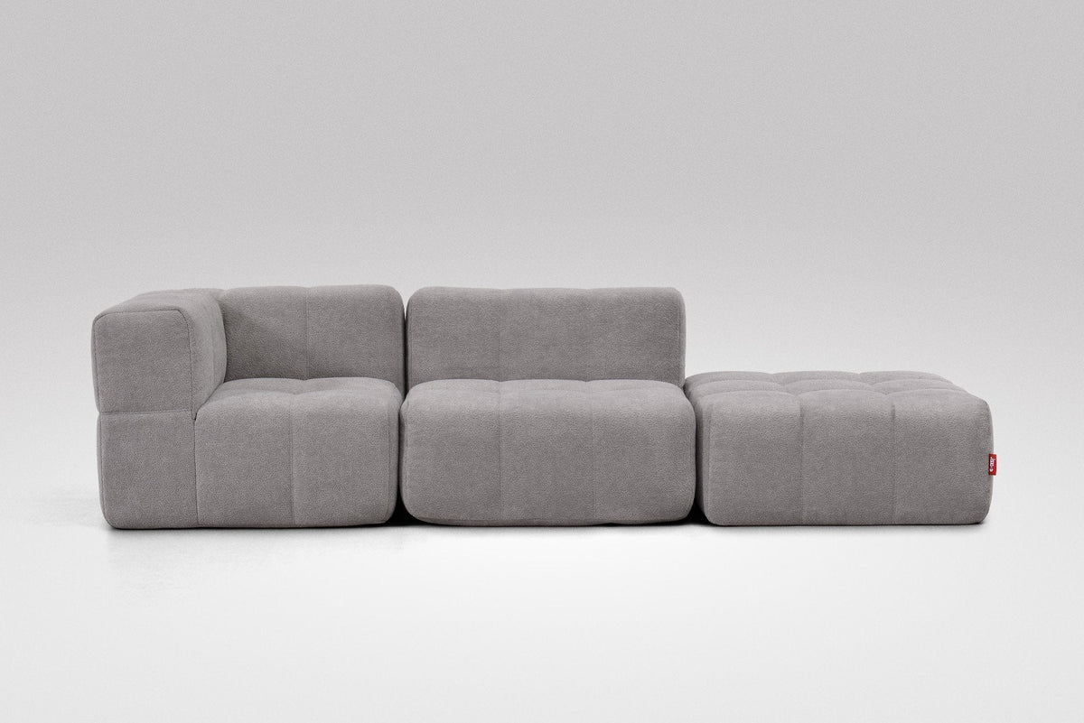 3 Teiliges Modulares Sofa – Grau-1