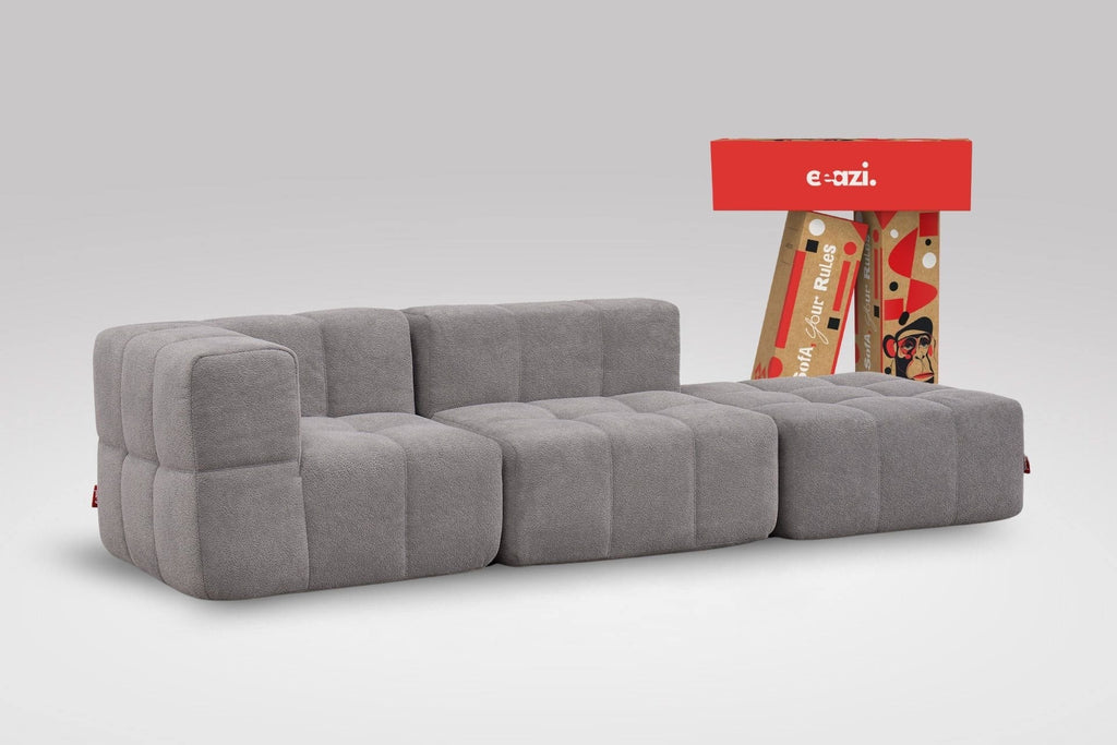 3 Teiliges Modulares Sofa – Grau-0