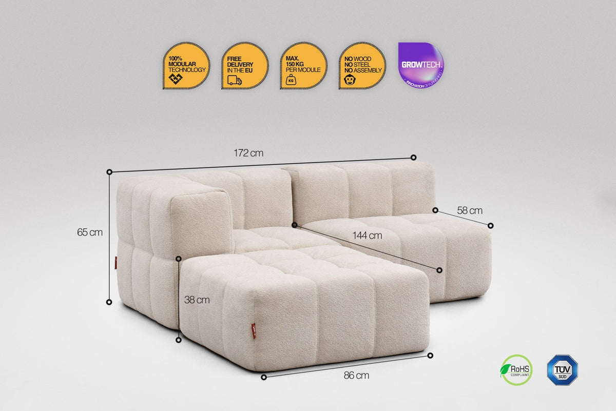 3 Teiliges Modulares Sofa – Beige-2