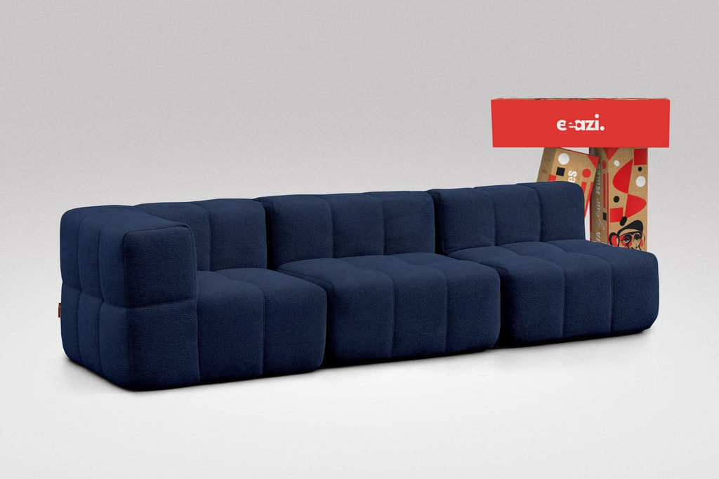3 Teiliges Modulares Sofa – Blau-0