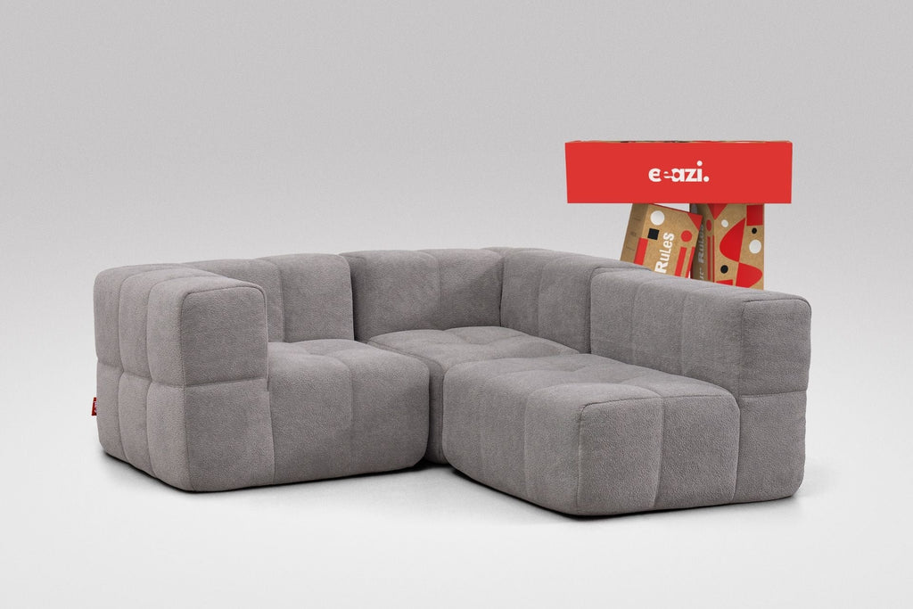 3 Teiliges Modulares Sofa – Grau-0