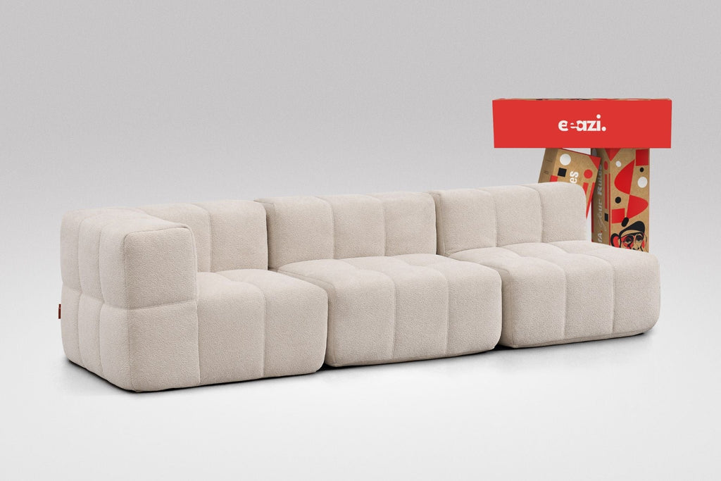 3 Teiliges Modulares Sofa – Beige-0
