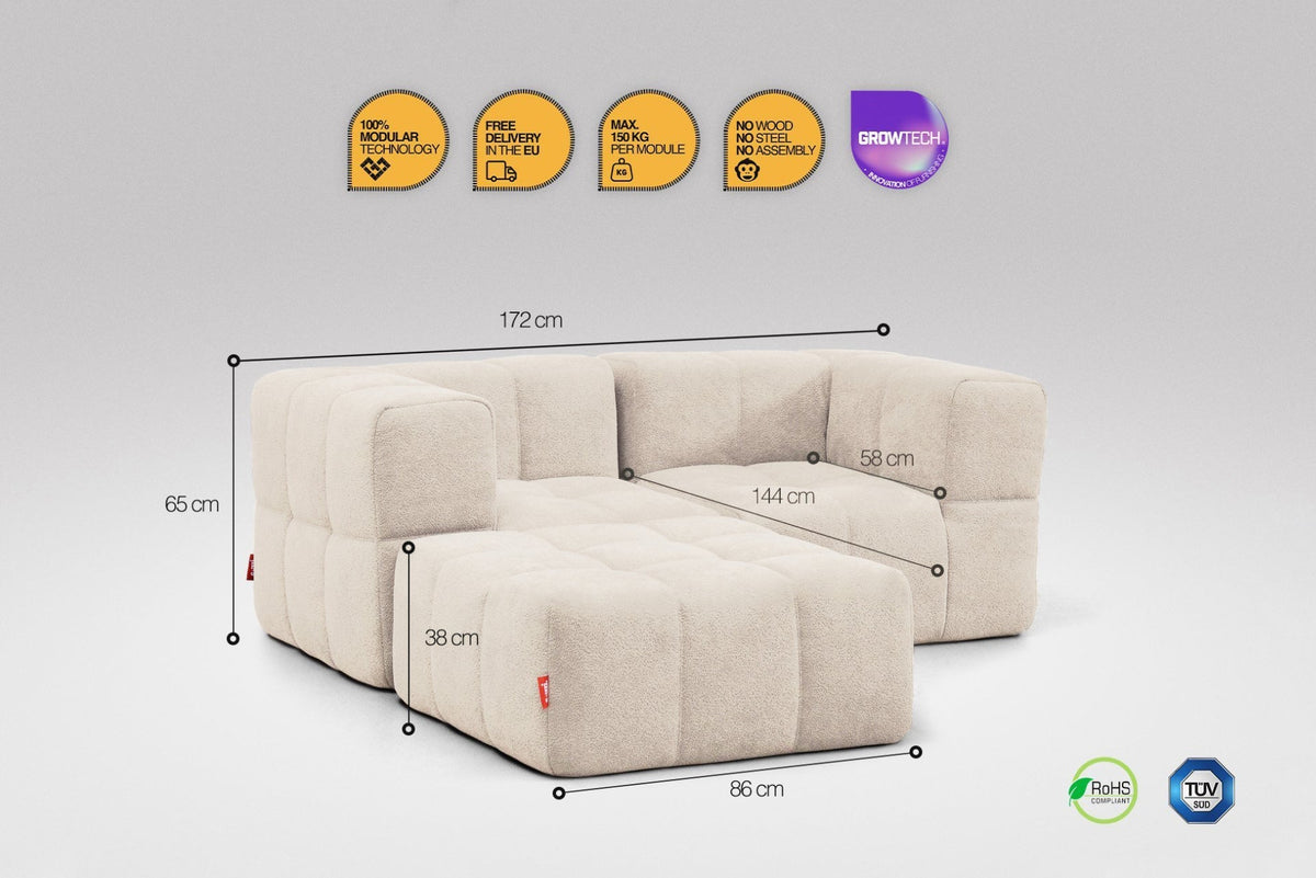 3 Teiliges Modulares Sofa – Beige-2