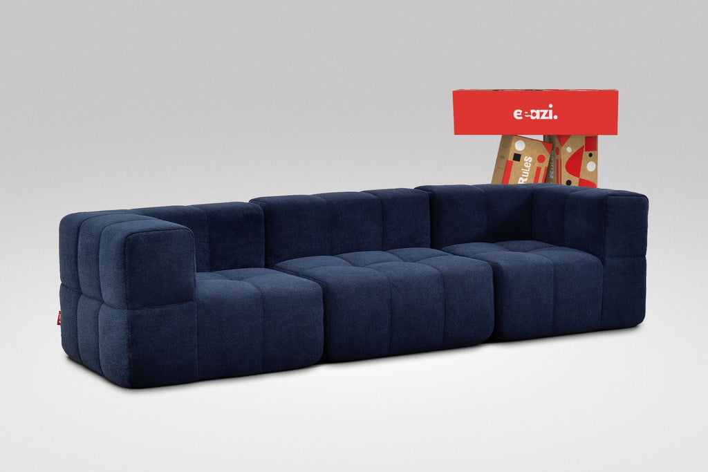 3 Teiliges Modulares Sofa – Blau-0