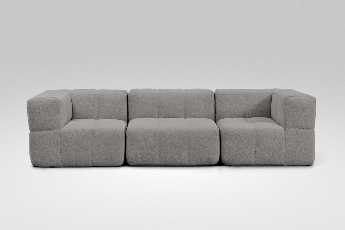 3 Teiliges Modulares Sofa – Grau-1