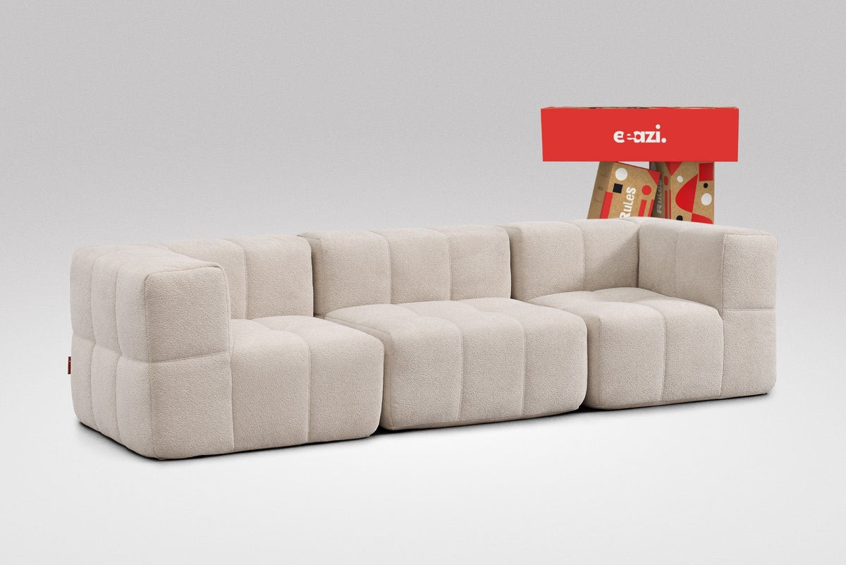 3 Teiliges Modulares Sofa – Beige-0
