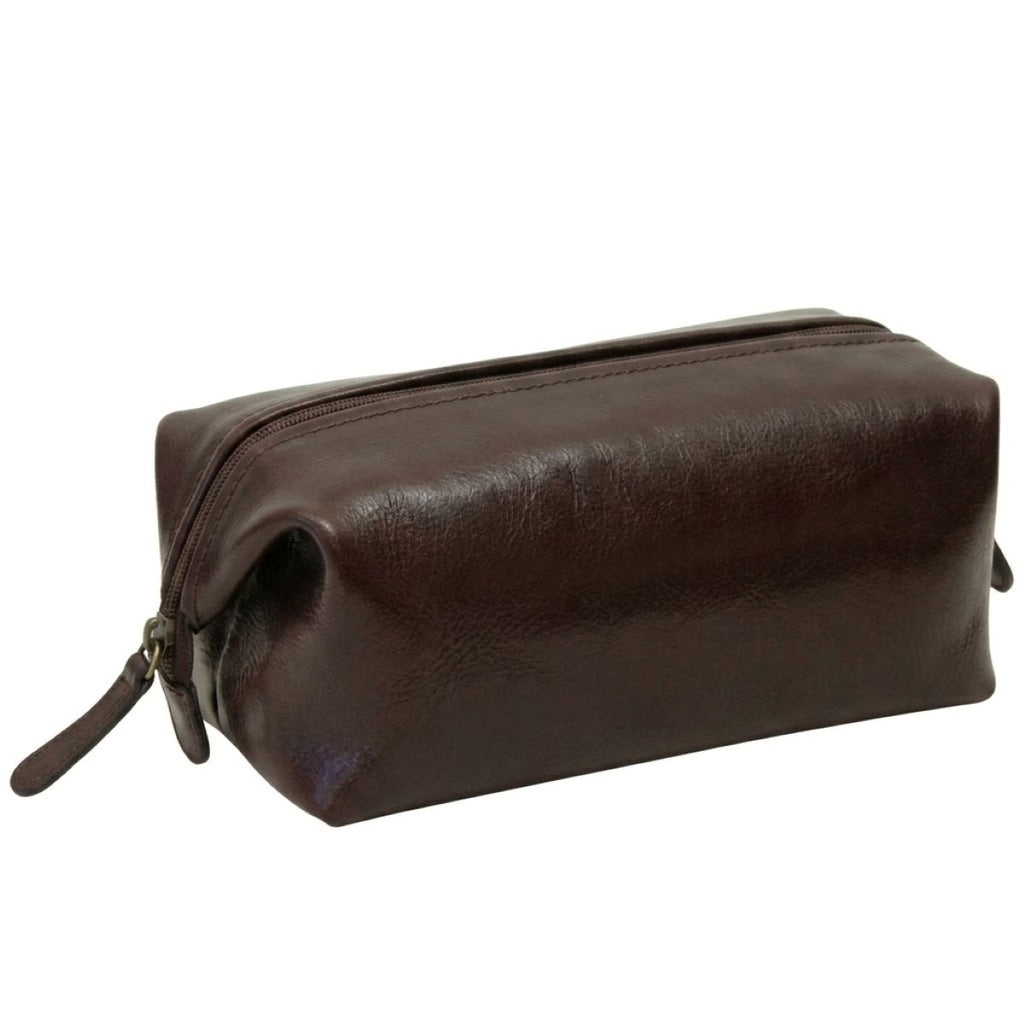 Cowhide beauty case - Dark Brown-0