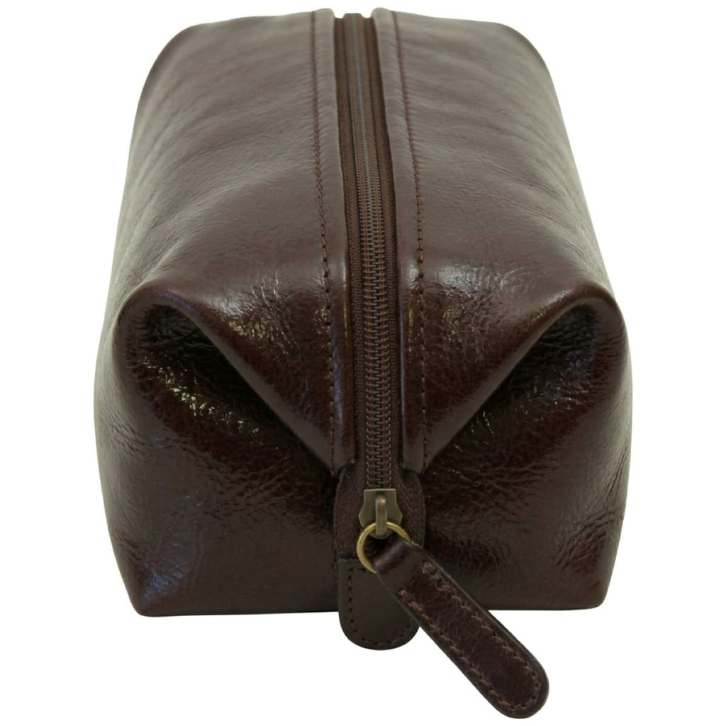 Cowhide beauty case - Dark Brown-1