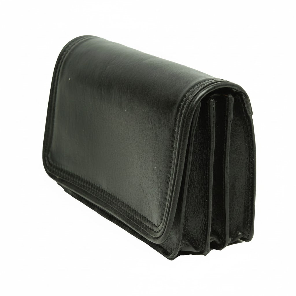 Leather clutch bag- Black-0