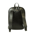Leather backpack with exterior zip pockets - Black-1