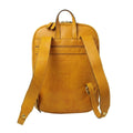 Leather backpack with exterior zip pockets - Yellow Ochre-1