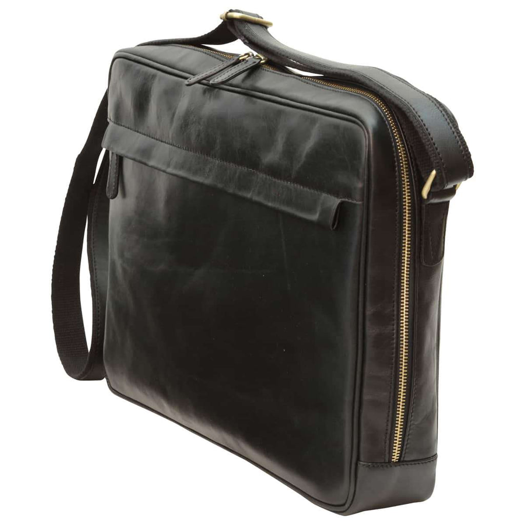 Vachetta Leather Messenger - Black-1
