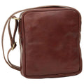 Small leather bag with zip closures - Brown-1