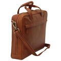 Leather Briefcase with zip closure - Brown Colonial-1