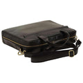 Leather Briefcase with zip closure - Black-1