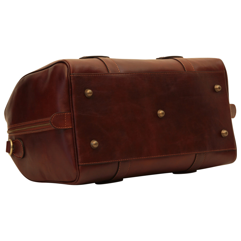 Cowhide leather duffel bag - Brown-1