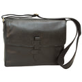 Cowhide Leather Messenger - Black-1