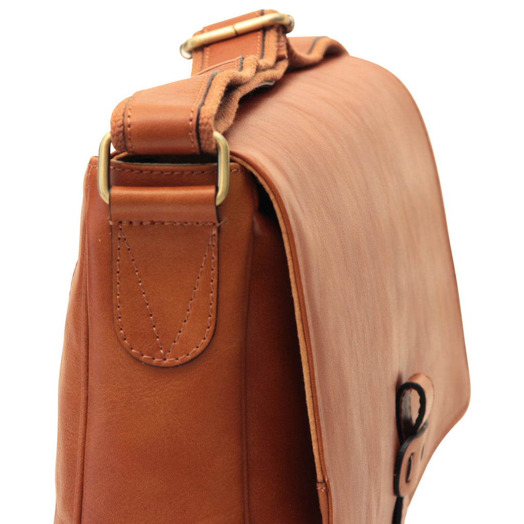 Cowhide Leather Messenger - Brown Colonial-1