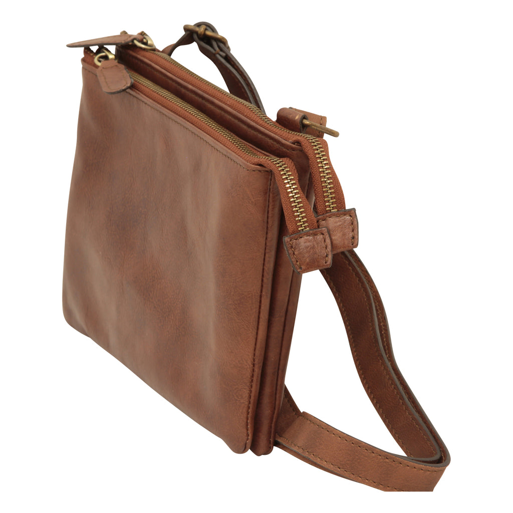 full-grain calfskin leather shoulder bag - Brown-0
