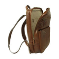 Leather backpack with trolley strap- Chestnut-1