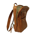 Leather backpack with trolley strap- Brown Colonial-1