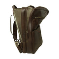 Leather backpack with trolley strap- Dark Brown-1