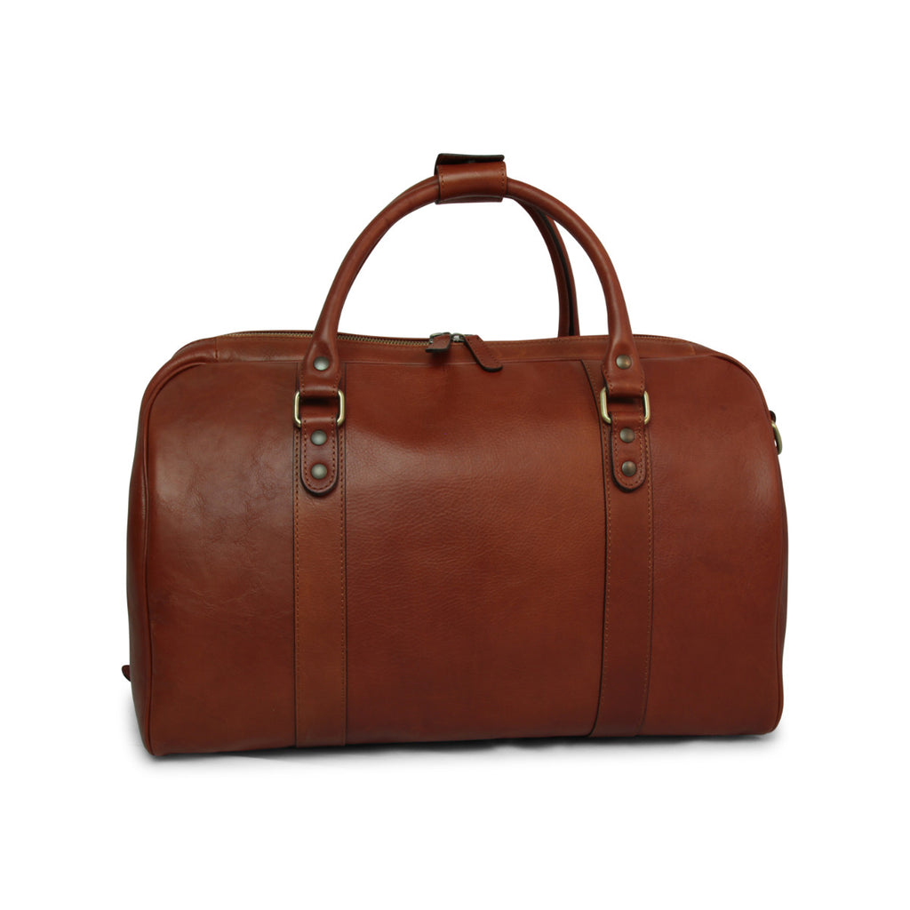 Full grain leather travel bag - Mahogany Brown-0