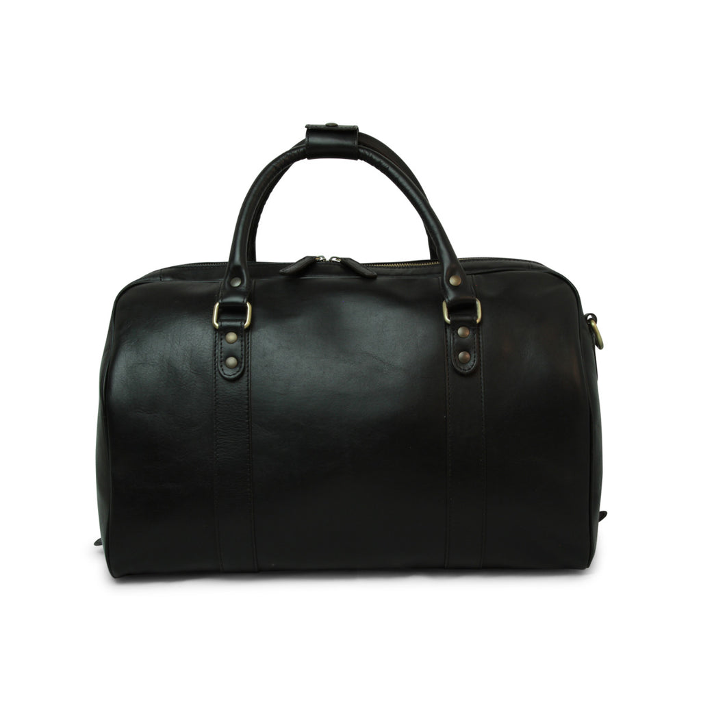 Full grain leather travel bag - black-0