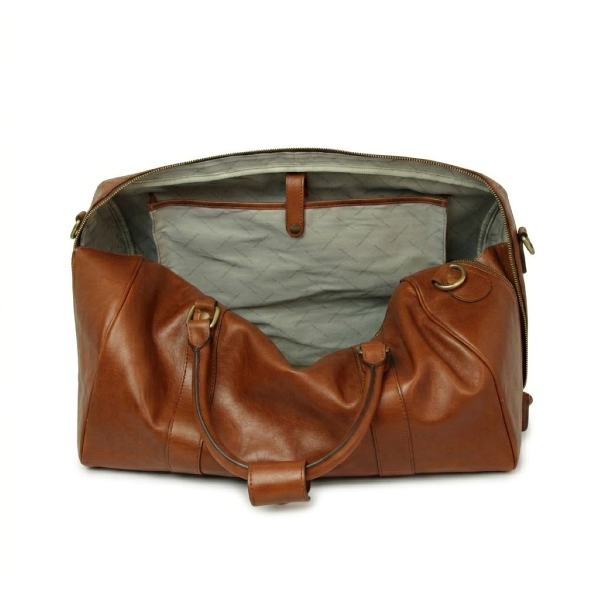 Full grain leather travel bag - Teak-1