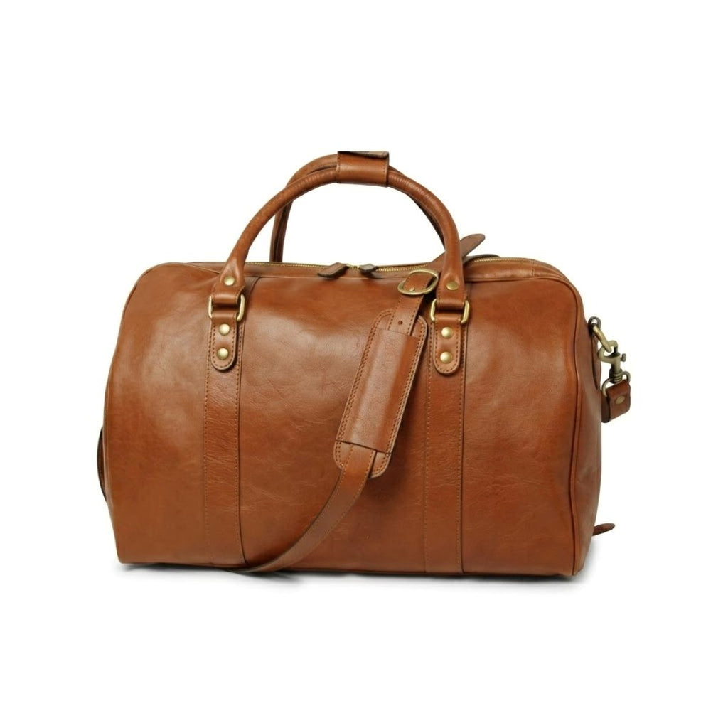 Full grain leather large travel bag - Teak-0