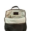 Full grain leather backpack - dark brown-1