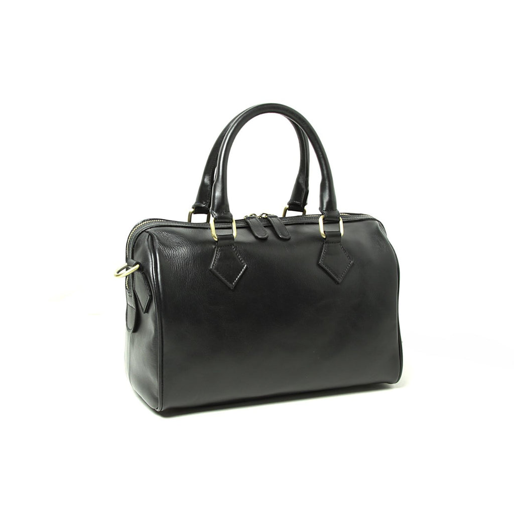 Double handled shoulder bag - black-1