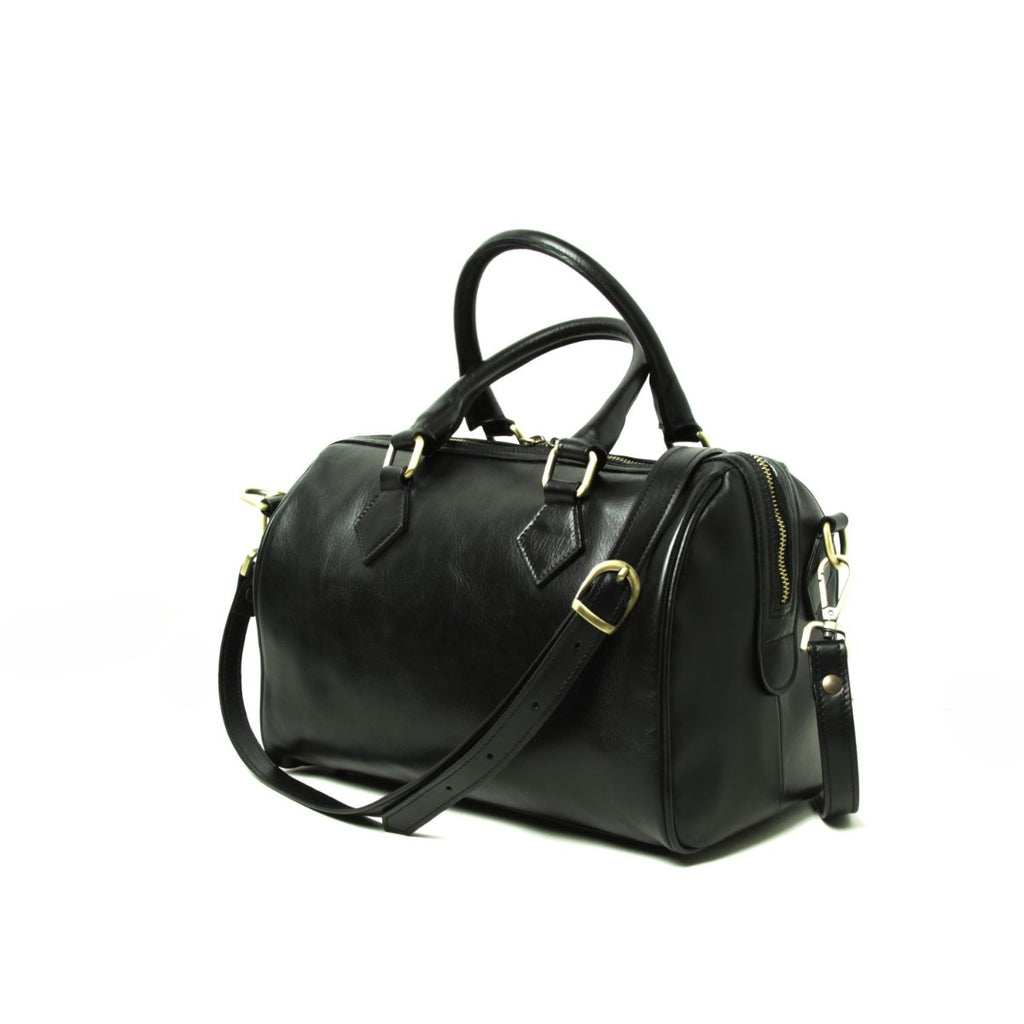 Double handled shoulder bag - black-0